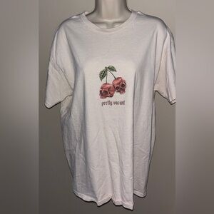 Vintage Pretty Vacant Skull Cherry Graphic T-Shirt